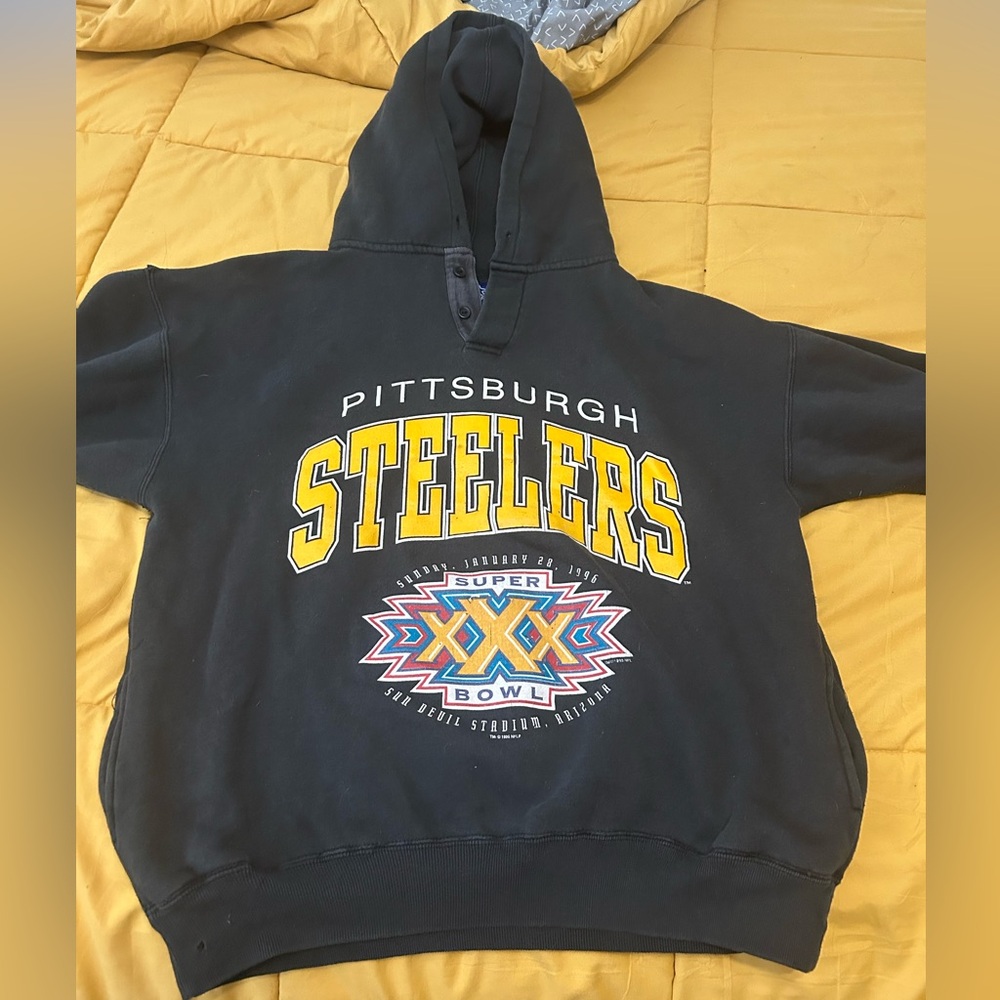 VINTAGE 90s Pittsburgh Steelers Super Bowl XXX hoodie from 1996!